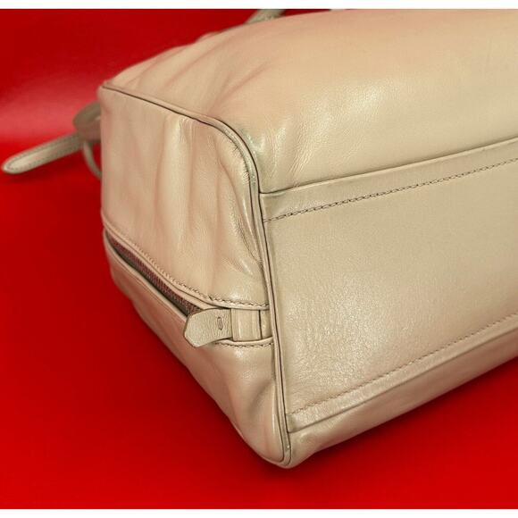 Prada Inside Bauletto Soft Taupe & Pink Calfskin Stylish Shoulder Crossbody Bag - Picture 8 of 16